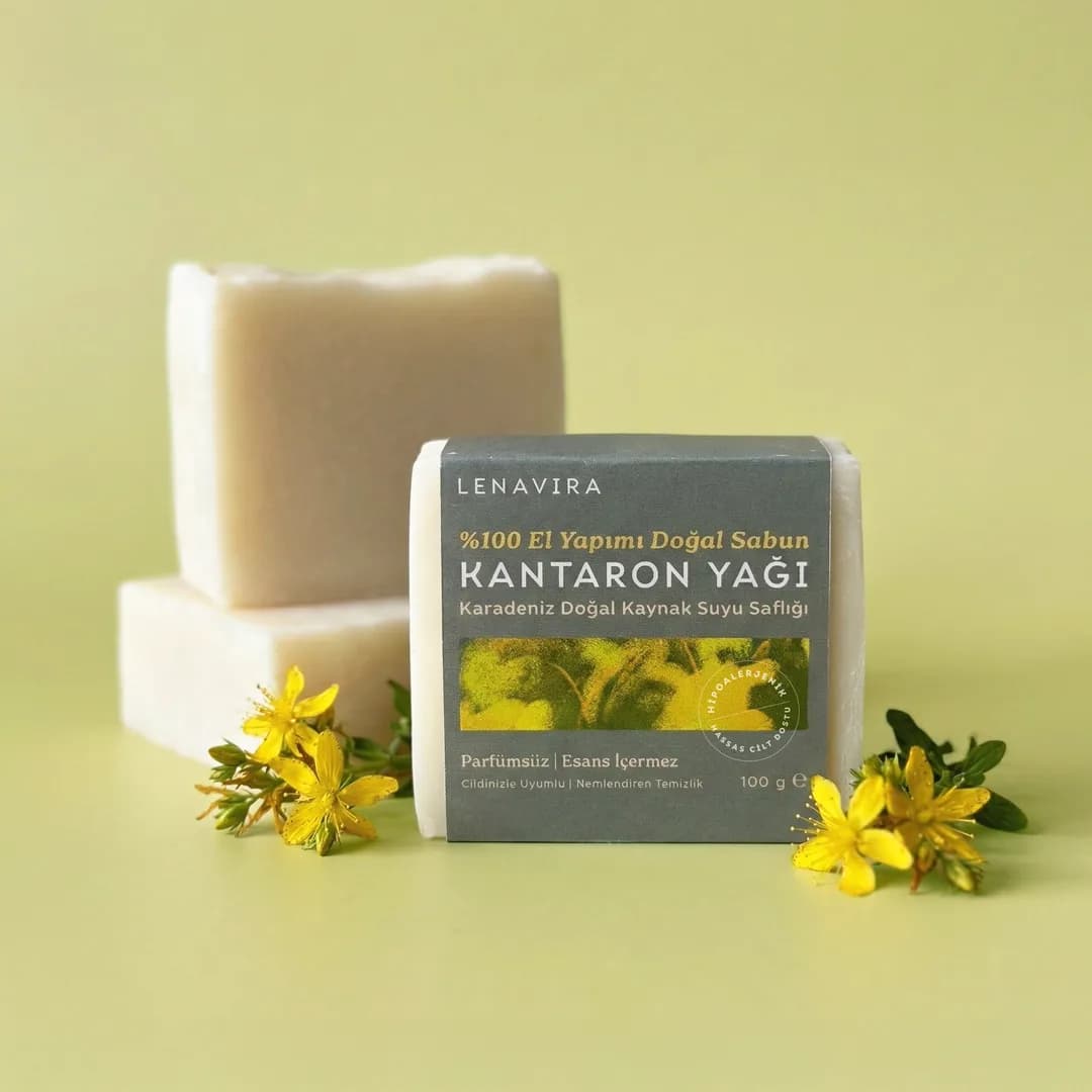 Sınırlı Sayıda Özel Seri⏳ Kantaron Yağlı Doğal Sabun (3'lü Paket)